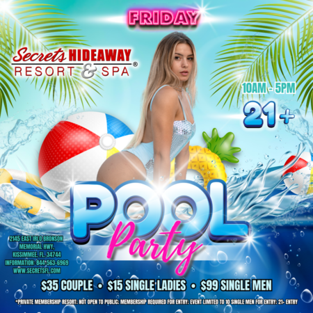 Pool Party 10am -5pm  - Lusty Lovers™ Valentine 