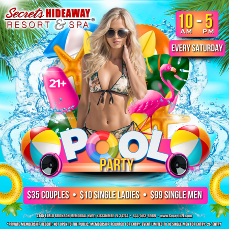 Pool Party 10am - 5pm - Swingers Society Takeover